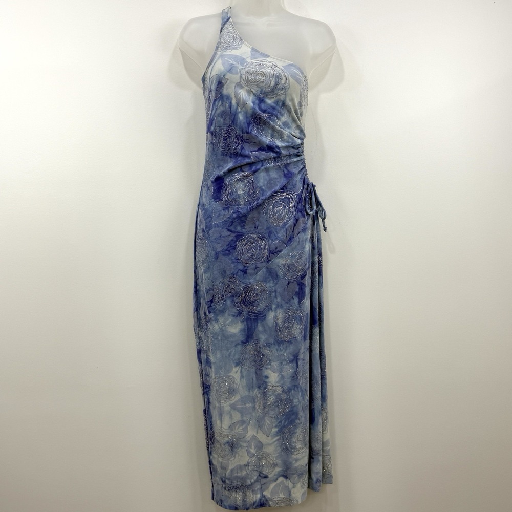 VTG 90s Y2K Hourglass Dress M Fairy Glitter Romantic Maxi Ethereal Textured Prom